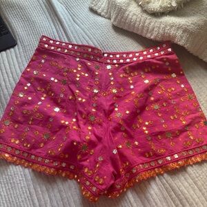 Zara Pink Embroidered shorts